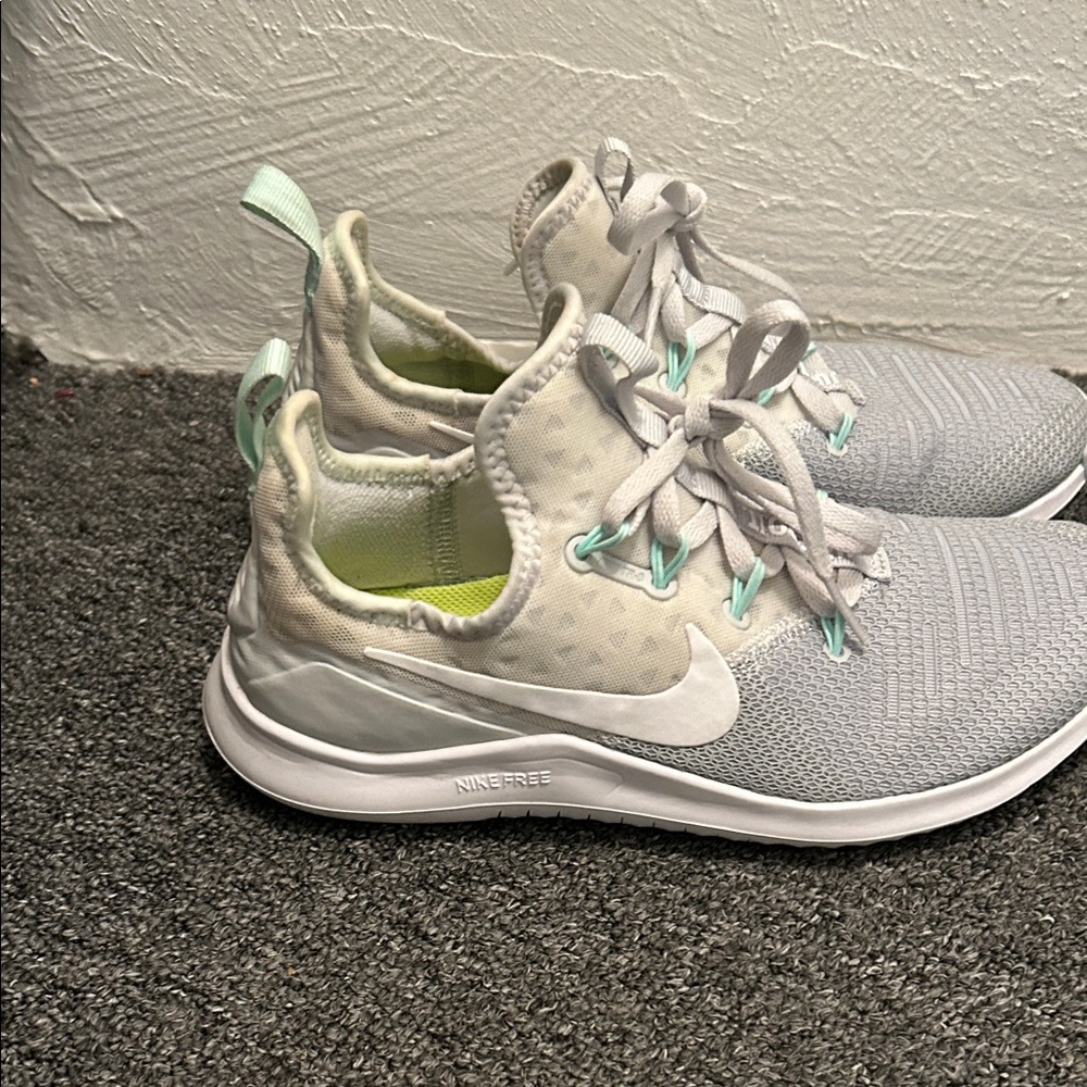 Nike Light Gray and White Running Shoes